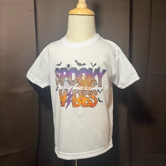 Spooky Vibes Halloween kids toddler T-Shirt 3T Multicolor Graphic Print - Picture 3 of 3